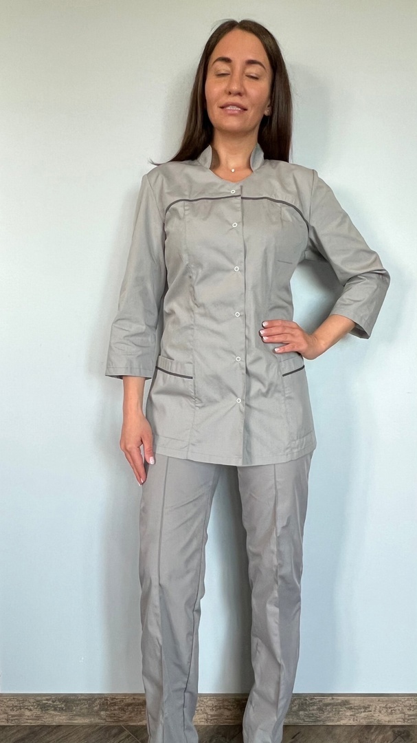 

Блуза медицинская женская Медицинский Мир Кокетка-т серая 58 RU, Серый, Кокетка-т