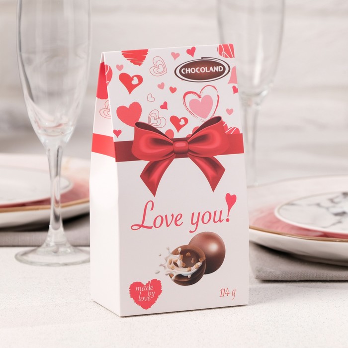 

Chocoland Конфеты пралине из молочного шоколада со злаками Chocoland I Love You, 114 г