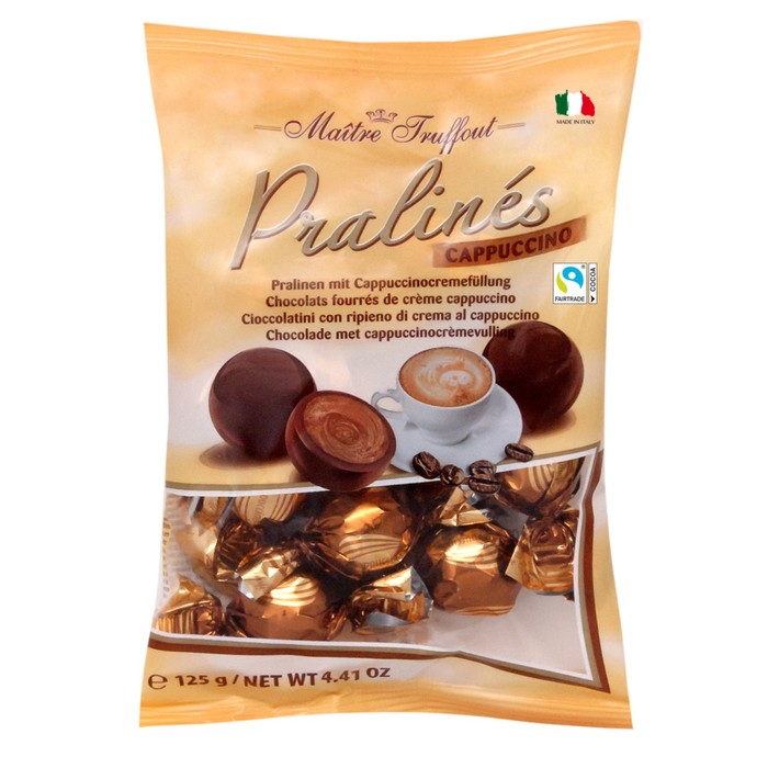 Maitre Truffout Конфеты Maitre Truffout Pralines из молочного шоколада, капучино, 125 г