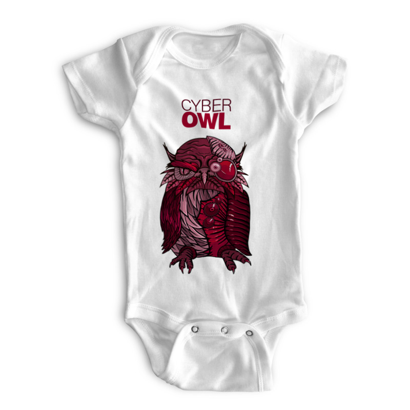 

Боди детское Printio Cyber owl белый р. 80, Cyber owl