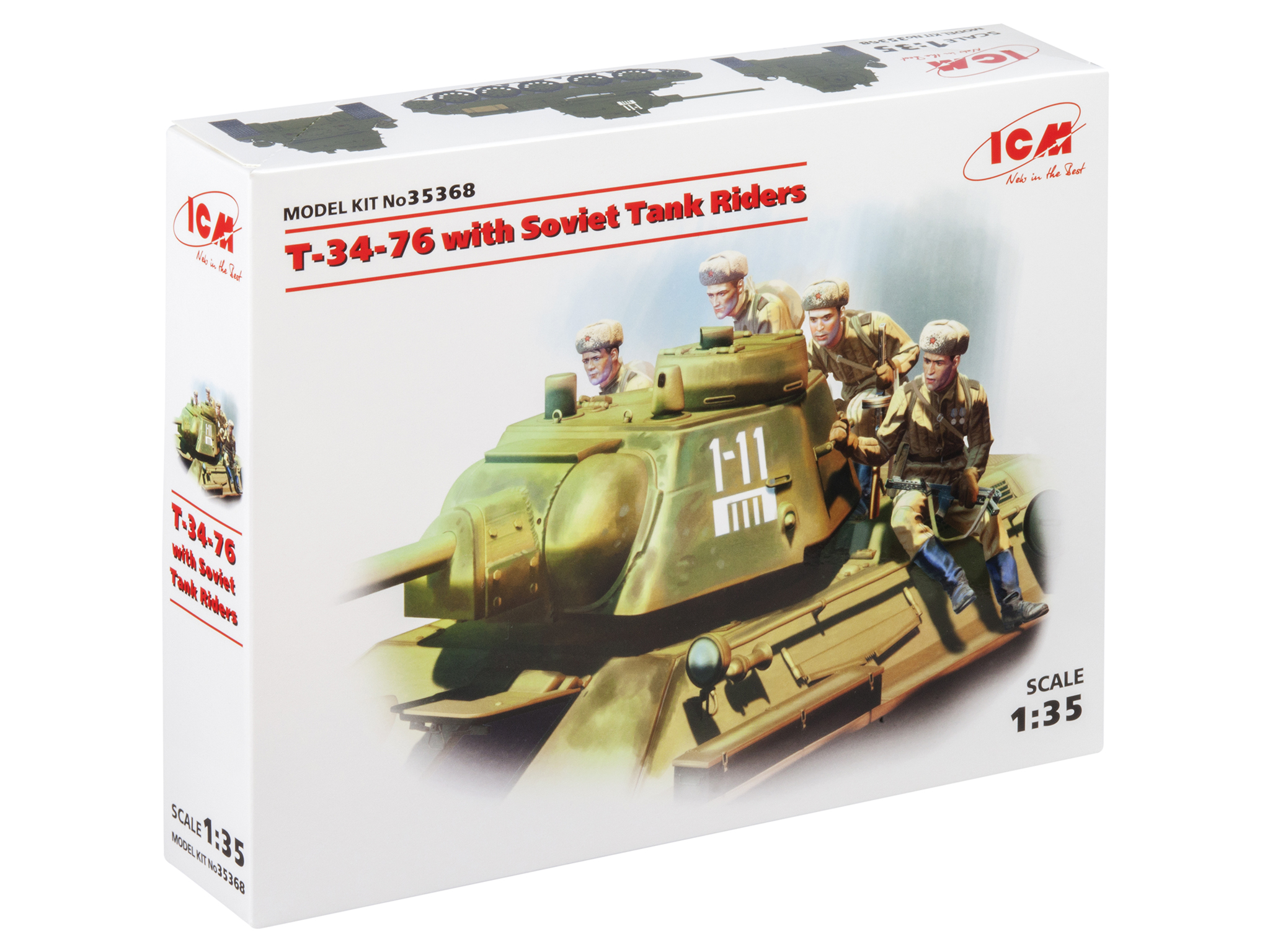 

Сборная модель ICM 1/35 Т-34-76 с советским танковым десантом 35368