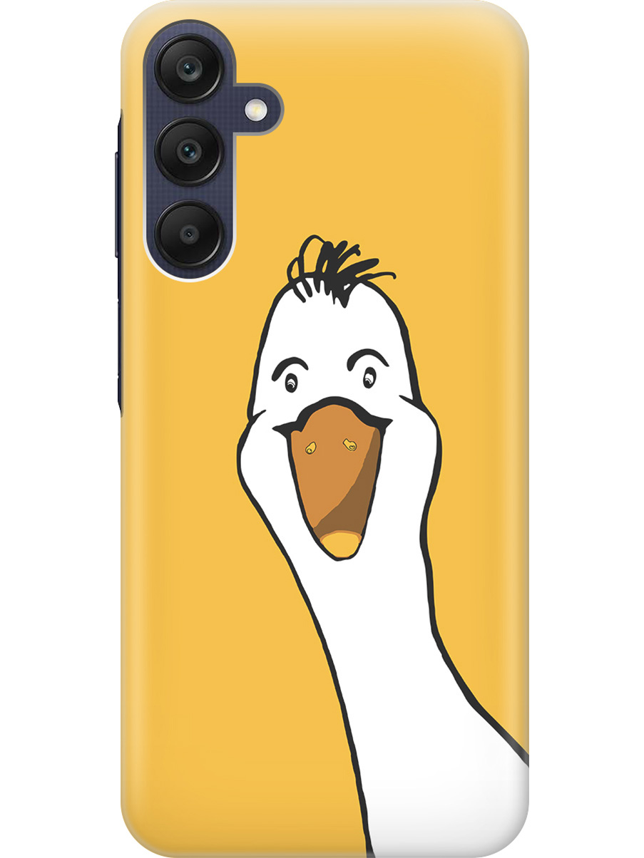 

Силиконовый чехол на Samsung Galaxy A25 с рисунком "Забавный гусь", Белый;желтый, 20012134