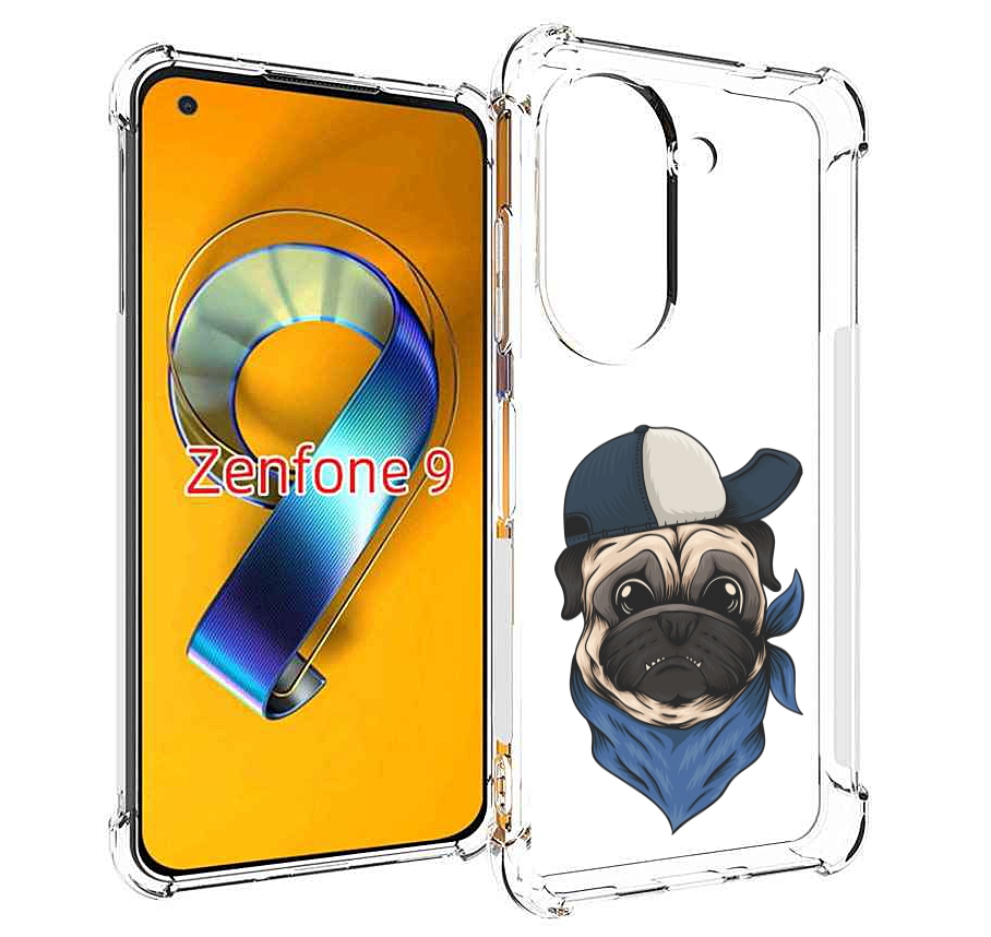 Чехол MyPads мопс-в-кепке для Asus Zenfone 9 (AI2202)