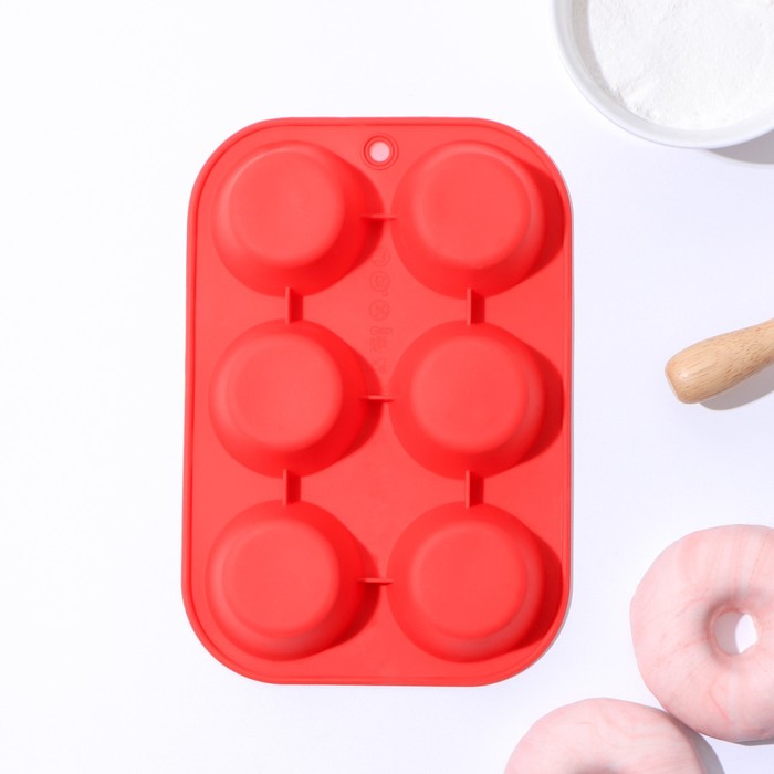 

Форма для выпечки Доляна «Круг», 21,5x14,5 см, 6 ячеек (5,7x5,7x3 см), цвет МИКС, В ассортименте