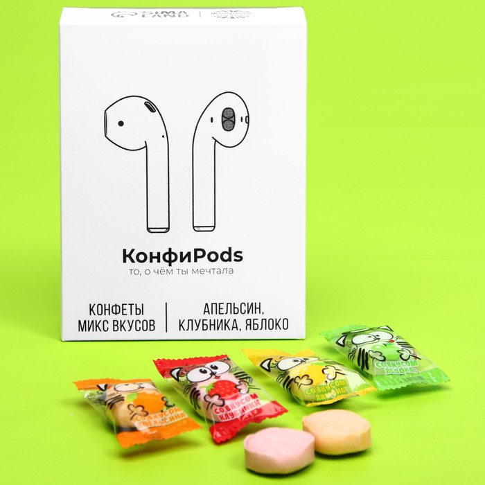 

Жевательные конфеты «КонфиPods», вкус: апельсин, клубника, яблоко, 70 г.