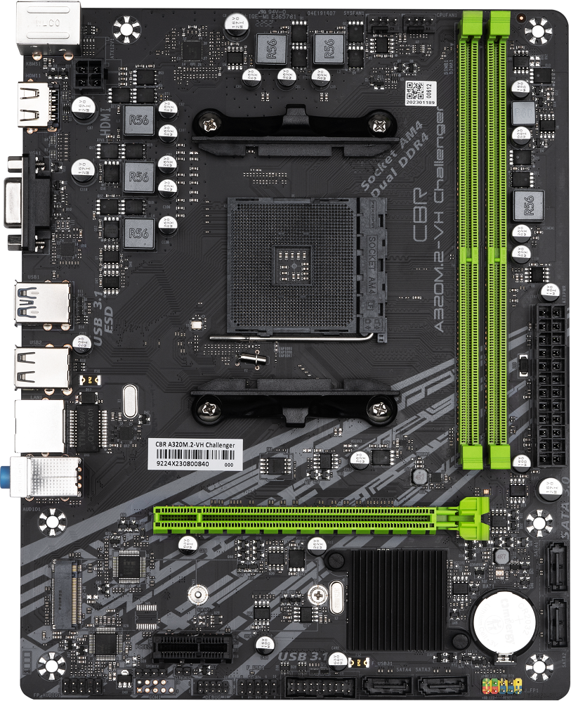 Материнская плата CBR A320M.2-VH Challenger (MB-MSA320M-65W-BLK)