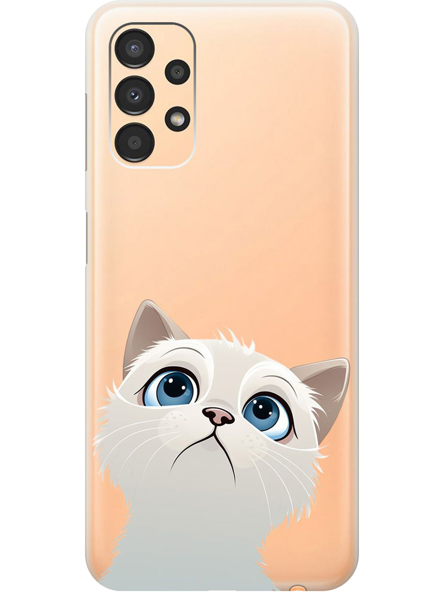 

Силиконовый чехол на Samsung Galaxy A13 4G с принтом "Белый котик" прозрачный, Прозрачный;белый, 740132711