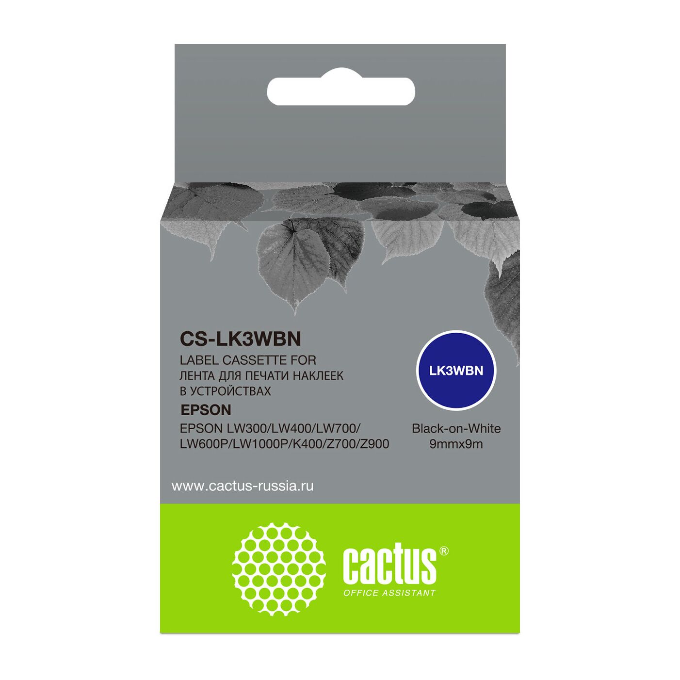 

Картридж для ленточного накопителя CACTUS CS-LK3WBN Black, совместимый, Черный