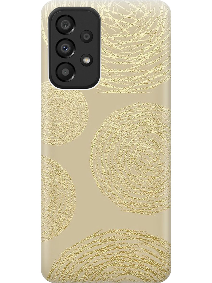 

Силиконовый чехол на Samsung Galaxy A33 5G с принтом "Золотые круги", Прозрачный;золотистый, 740132931