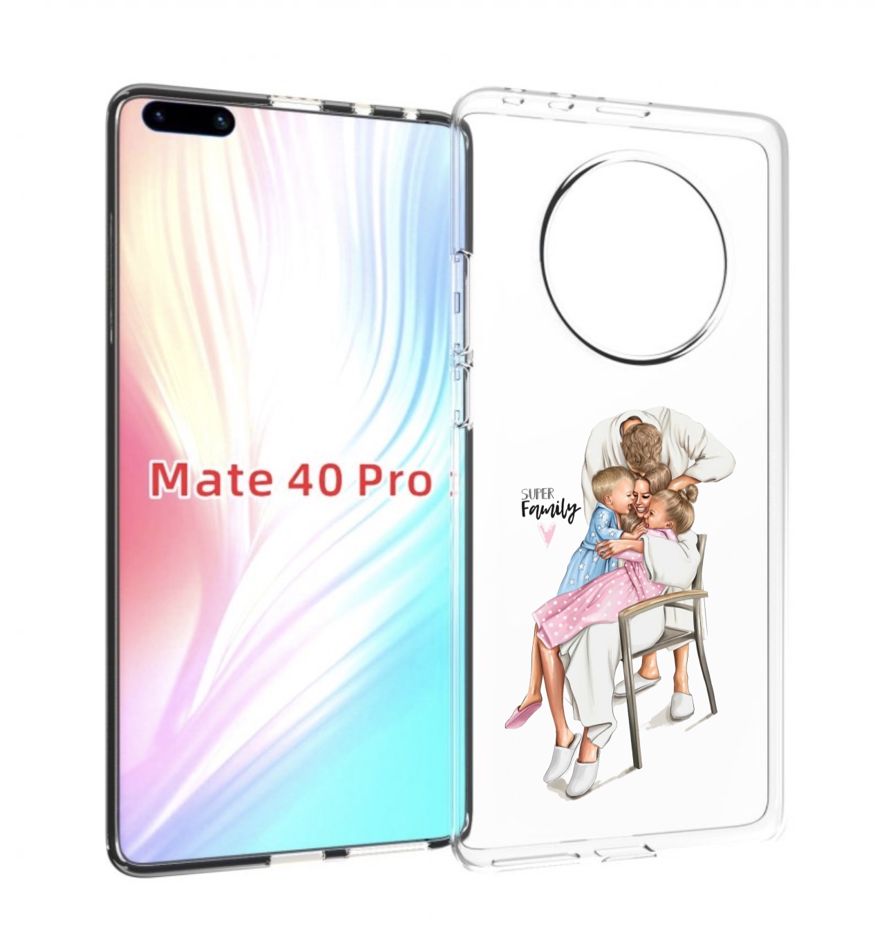 

Чехол Mypads Super-Family Для Huawei Mate 40 Pro (Noh-Nx9), Прозрачный, Tocco
