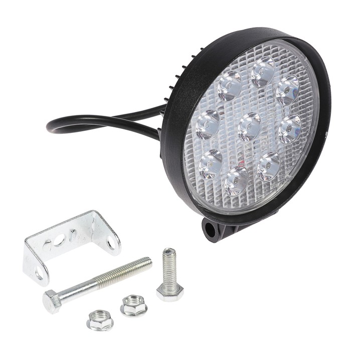 

Противотуманная фара, 12 В, 9 LED, IP67, 27 Вт, 1890 Лм, 5000 К, направленный свет