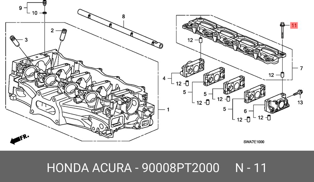 

Болт С Шестигpанной Головкой HONDA 90008PT2000