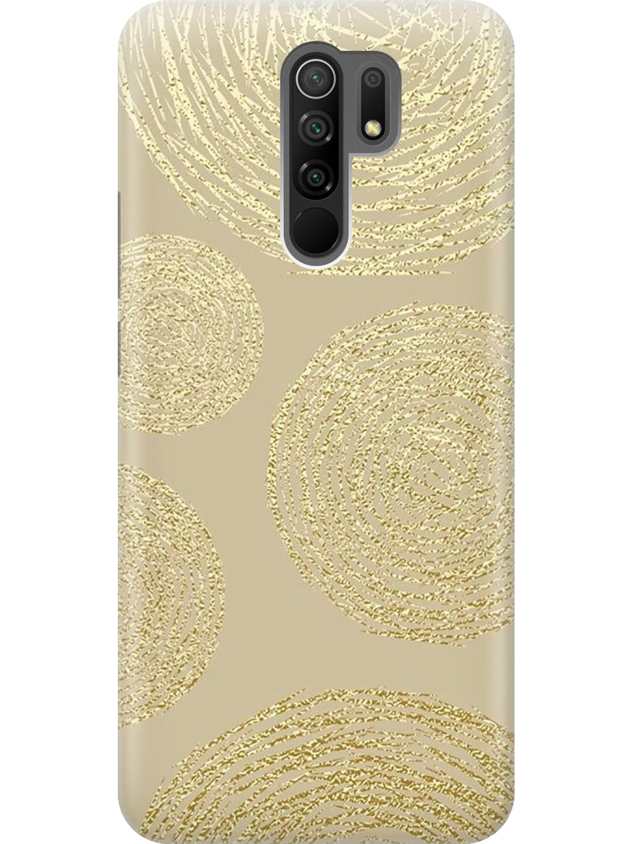 

Силиконовый чехол на Xiaomi Redmi 9 с принтом "Золотые круги", Прозрачный;золотистый, 723276731
