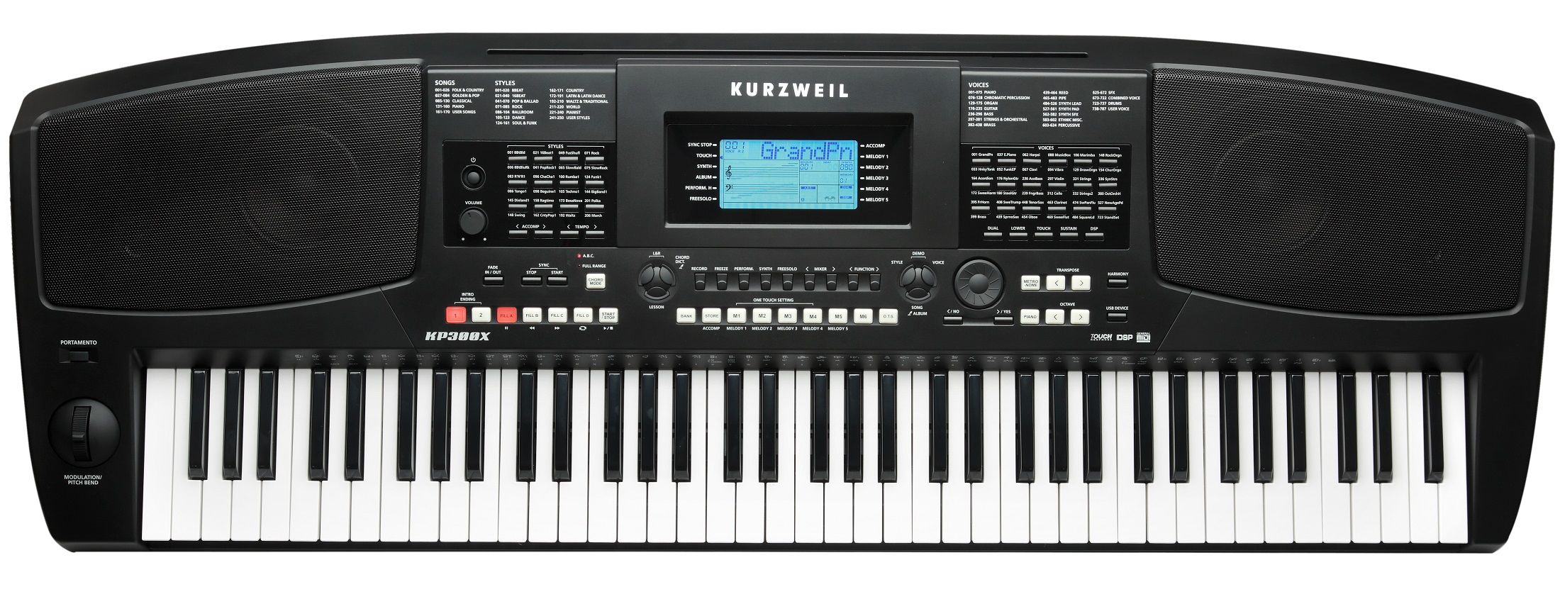 Синтезатор Kurzweil KP300X LB 76 клавиша полифония 128 цвет чёрный 103604₽