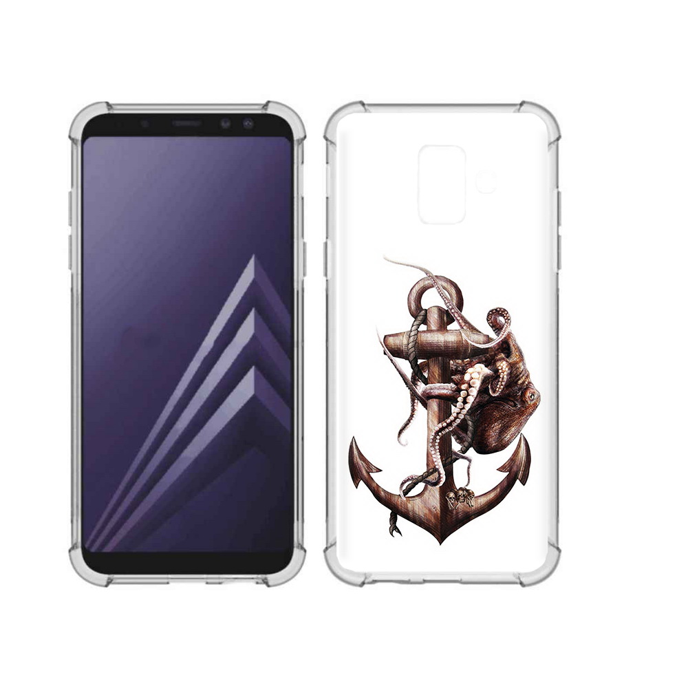 

Чехол MyPads Tocco для Samsung Galaxy A6 (2018) ржавый якорь (PT111558.582.579), Прозрачный, Tocco