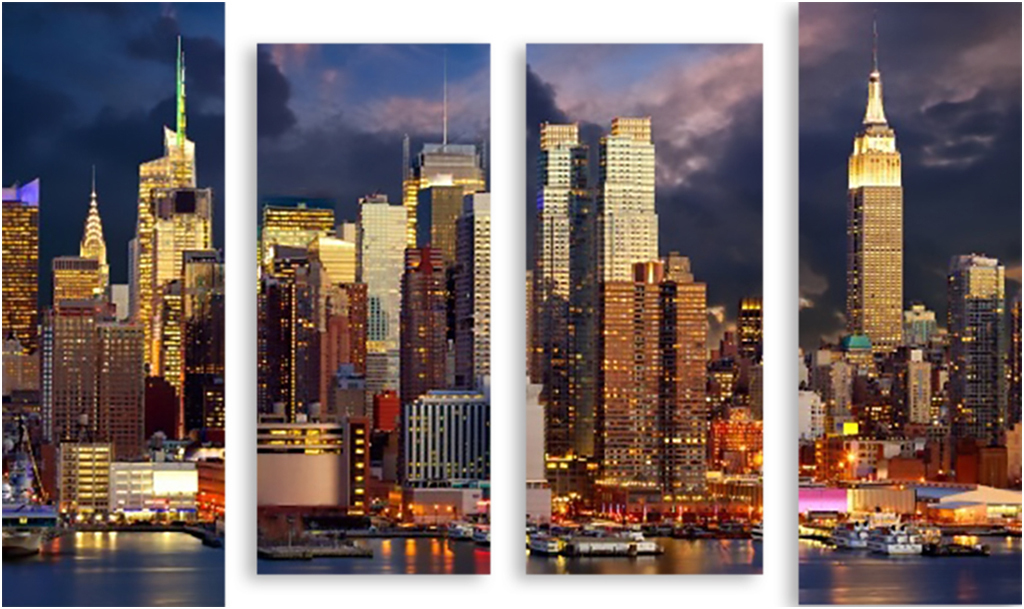 

Картина модульная на холсте Модулка Ночной Нью-Йорк 170x113 см, 2794