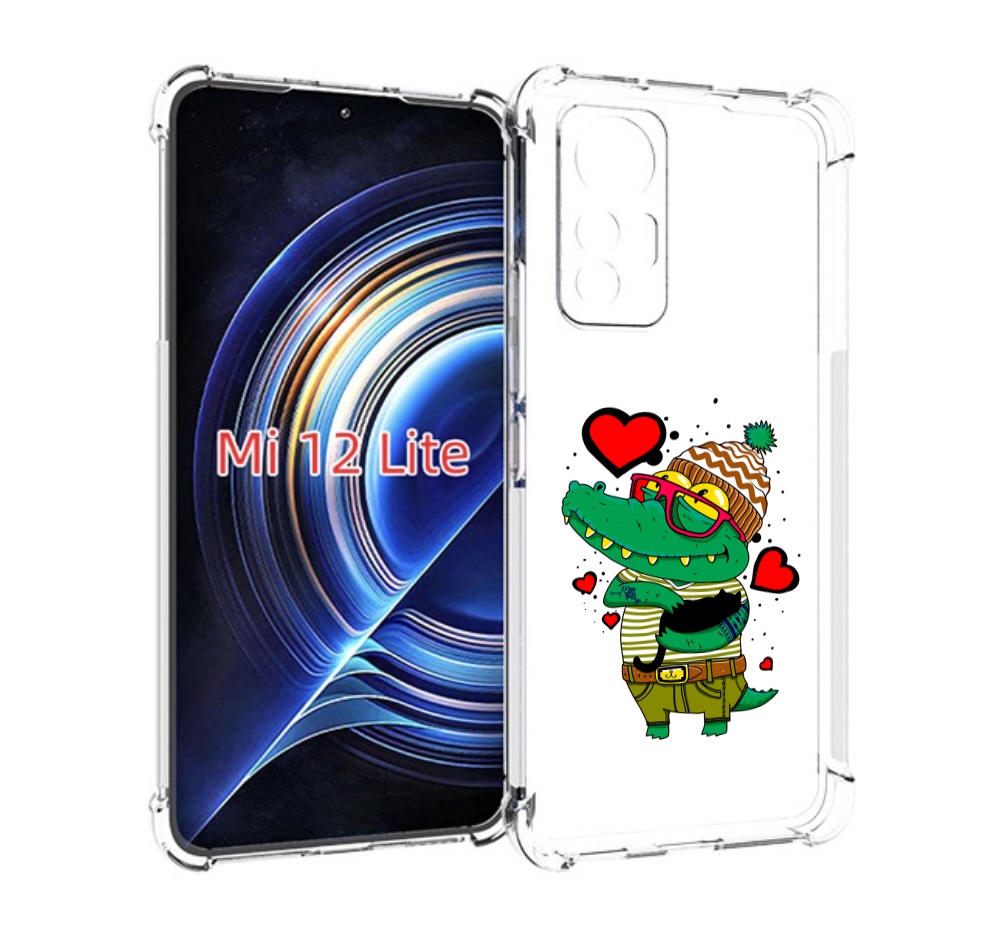 

Чехол MyPads Влюбленный крокодил для Xiaomi 12 Lite, Прозрачный, Tocco