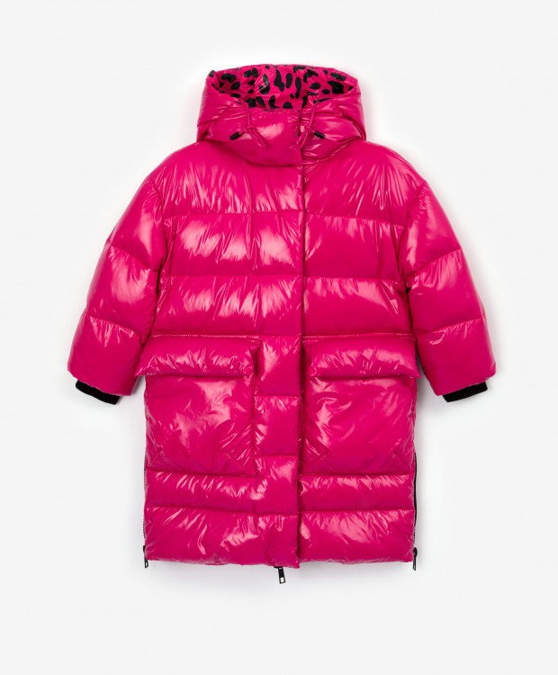 Пальто зимнее с капюшоном розовое Gulliver 22301GMC4508, 110