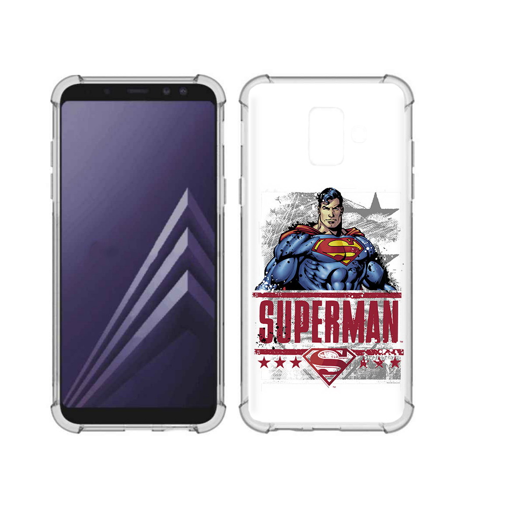 

Чехол MyPads Tocco для Samsung Galaxy A6 (2018) рисунок супермен (PT111558.582.583), Прозрачный, Tocco