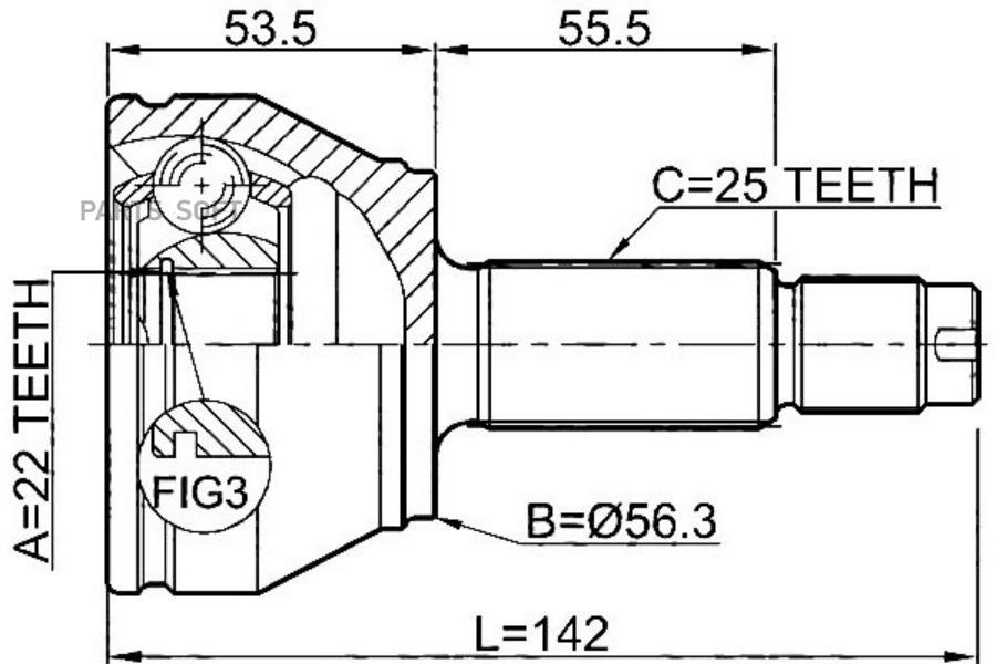 

Шрус Ford Fiesta Iii-Iv/Escort Vii/Puma/Mazda 121 Iii 1.25-2.0 95- Нар.