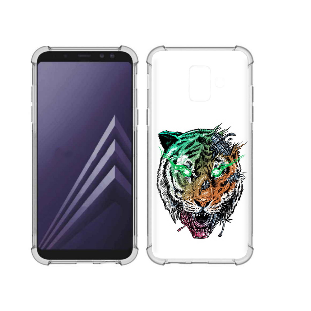 

Чехол MyPads Tocco для Samsung Galaxy A6 (2018) робо-тигр (PT111558.582.584), Прозрачный, Tocco