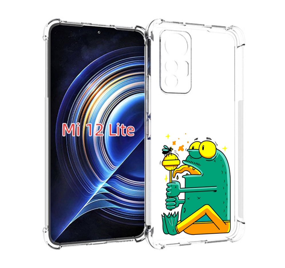 

Чехол MyPads Зеленая лягушка с чупа чупсом для Xiaomi 12 Lite, Прозрачный, Tocco