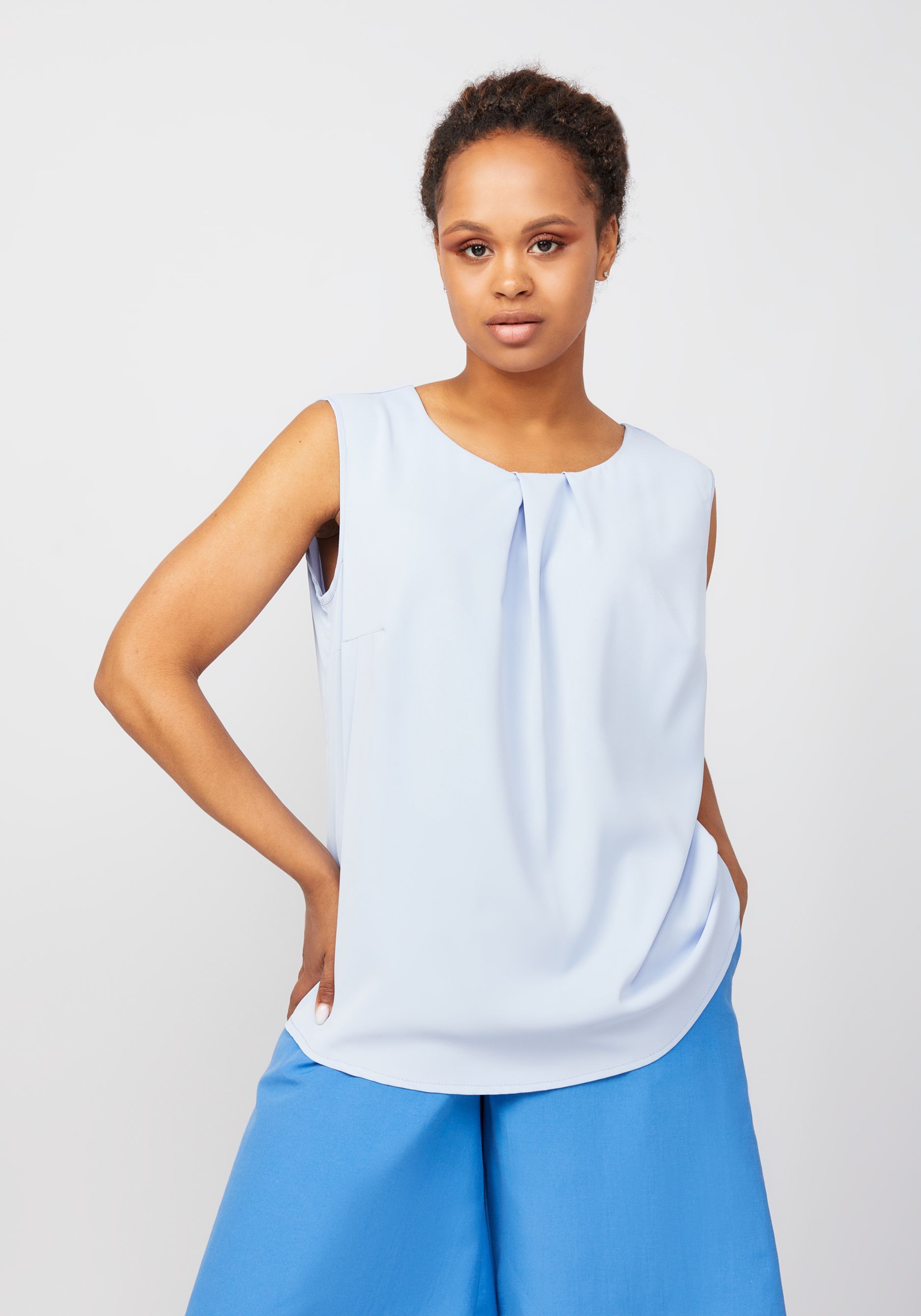 Блуза женская MIO IMPERATRICE 310656 голубая 60 RU