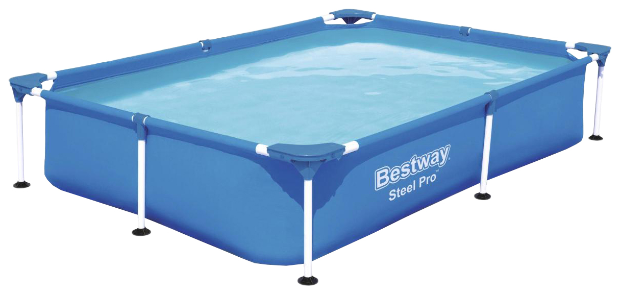 фото Каркасный бассейн bestway rectangular steel pro 56401 221x150x43 см