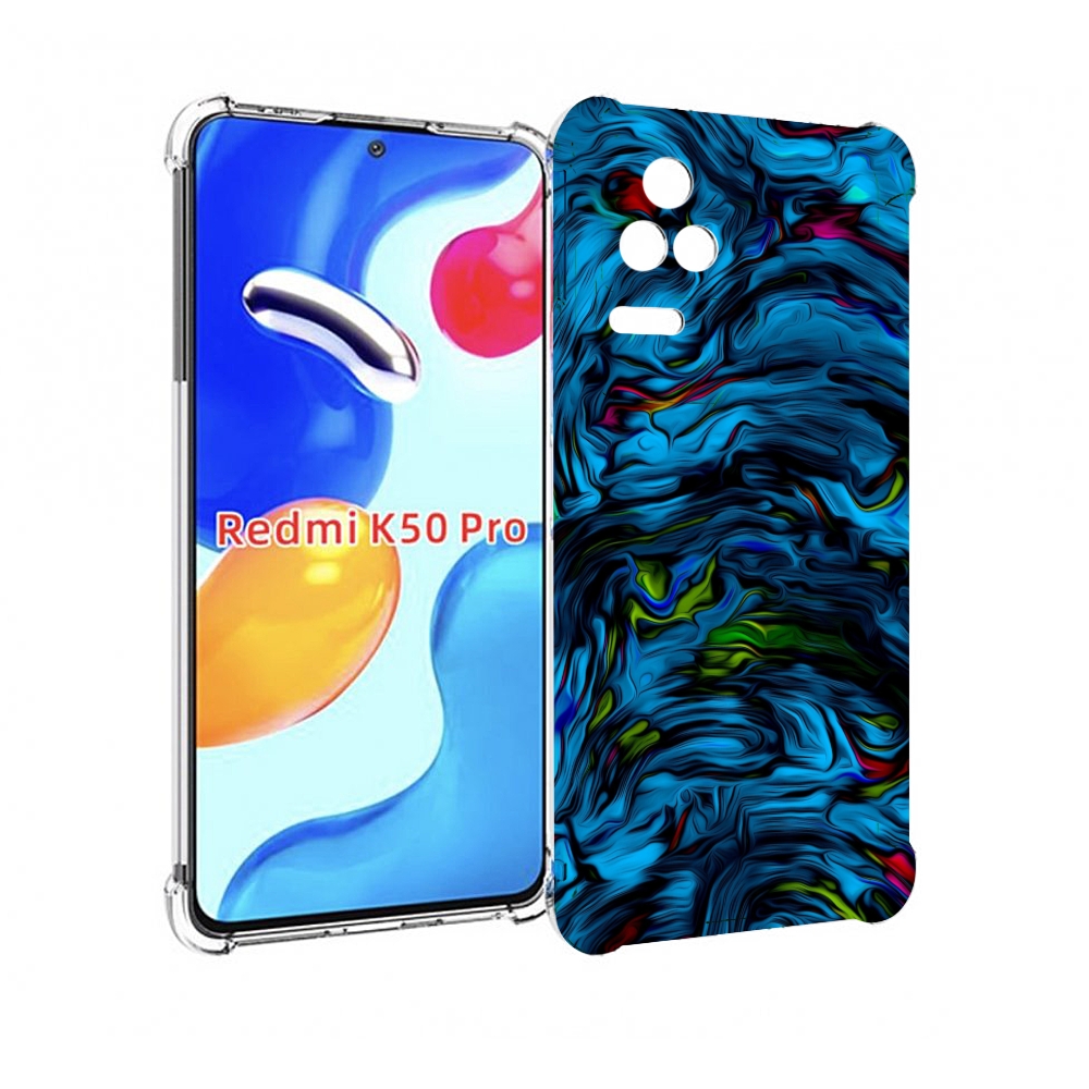 

Чехол MyPads голубая краска в темноте для Xiaomi Redmi K50/K50 Pro, Прозрачный, Tocco