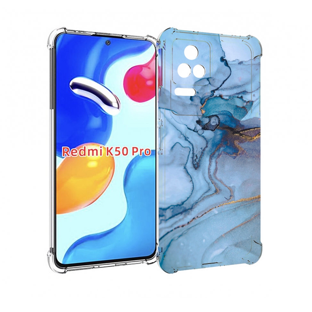 

Чехол MyPads голубой мрамор для Xiaomi Redmi K50 / K50 Pro, Прозрачный, Tocco