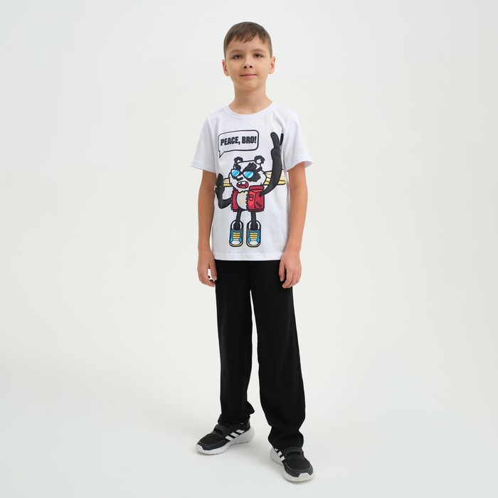 Комплект для мальчика (футболка, брюки) KAFTAN Hype, рост 146-152, цвет белый/чёрный люстра подвесная led 1x50w 3000k 30x80 см чёрный белый