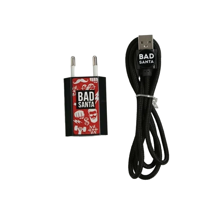 

Набор кабель Micro USB + зарядное устройство ,модель PB-01, "Bad santa", 7,3 х 14,7 см