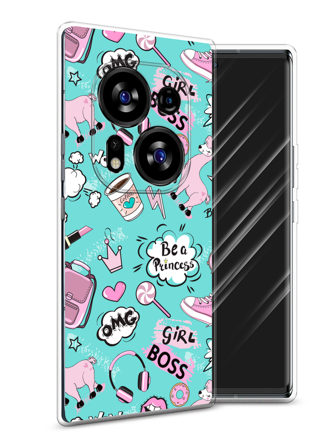 

Чехол Awog на Tecno Phantom X2/X2 Pro "Стильная лама", Голубой;розовый;белый, 303250-1