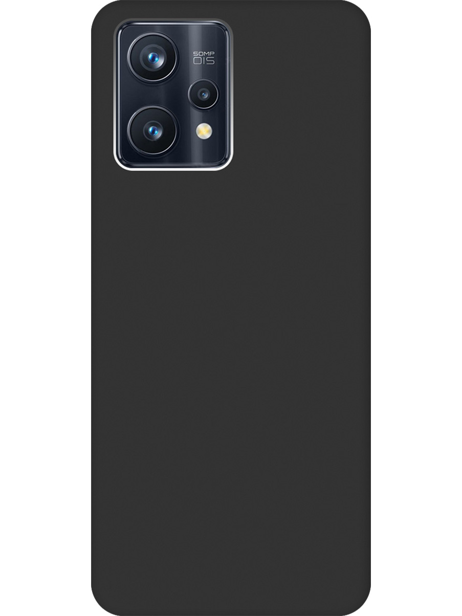 

Силиконовый чехол на Realme 9 Pro+ матовый черный, 740189613