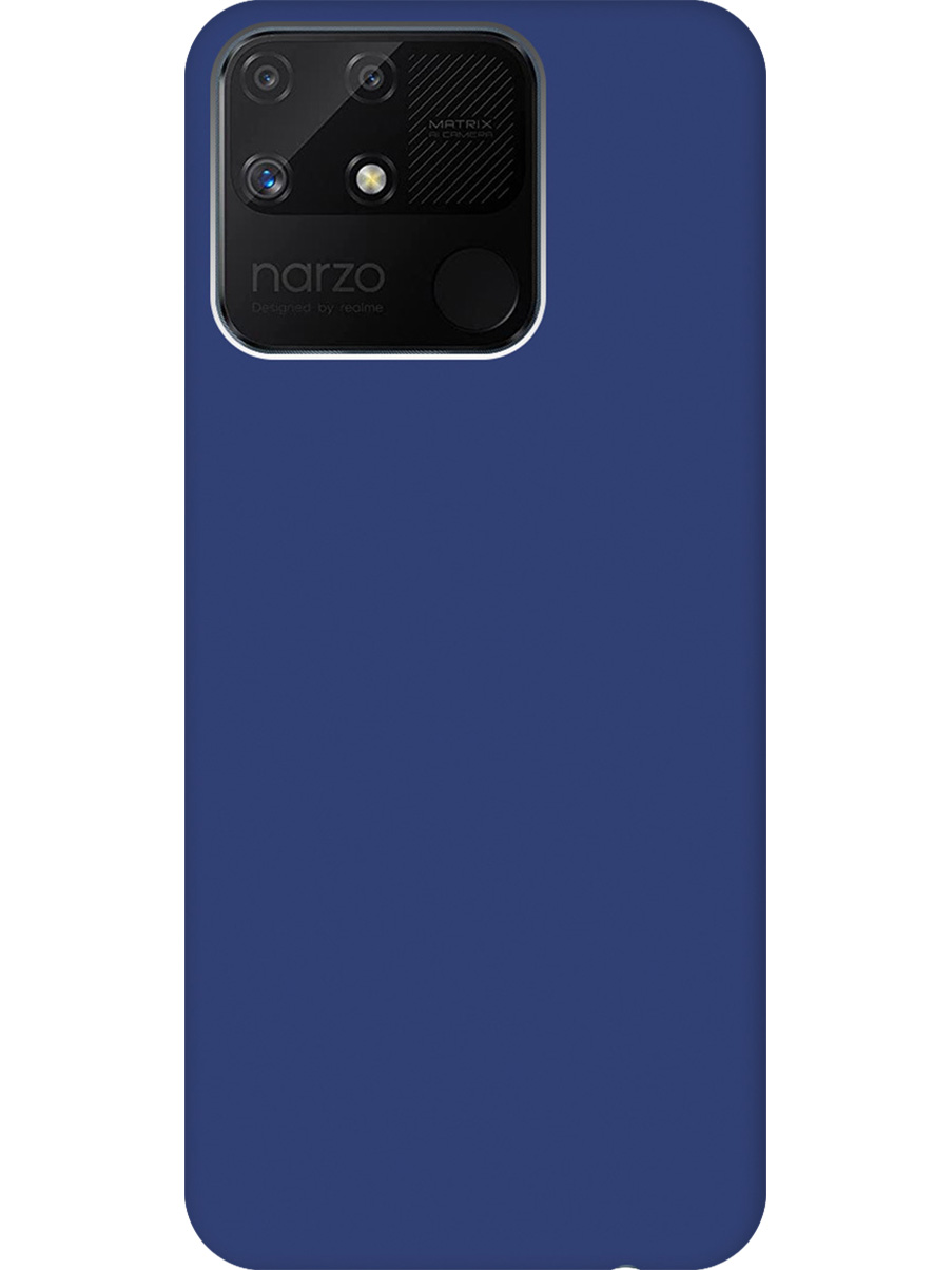 

Силиконовый чехол на Realme narzo 50A матовый синий, 740189913