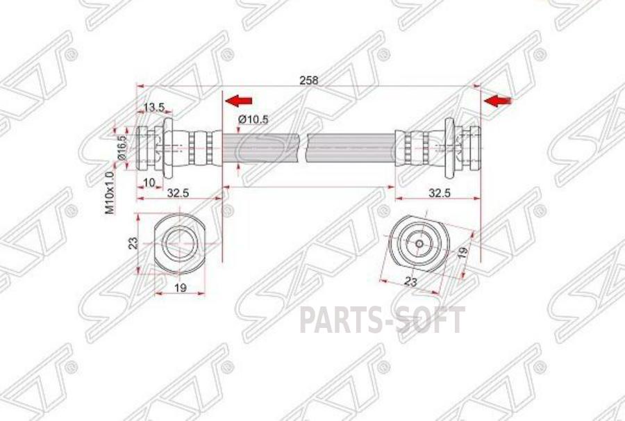

Шланг тормозной задний (Таиланд) SUZUKI ESCUDO/VITARA/XL-7 98-05 LH=RH