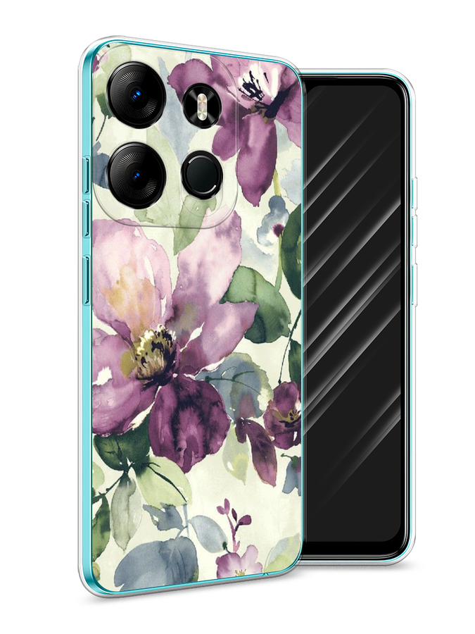 

Чехол Awog на Tecno Phantom X2/X2 Pro "Сиреневые цветы-акварель", Фиолетовый, 303250-10