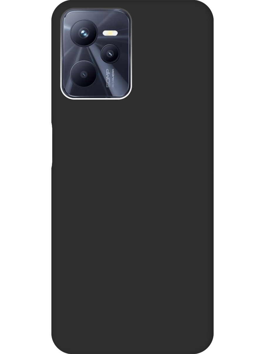 

Силиконовый чехол на Realme C35 матовый черный, 741744613