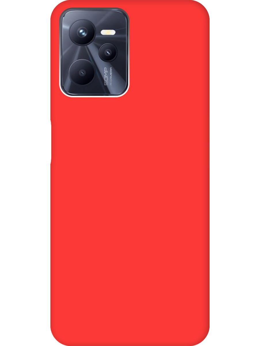 

Силиконовый чехол на Realme C35 матовый красный, 741744621