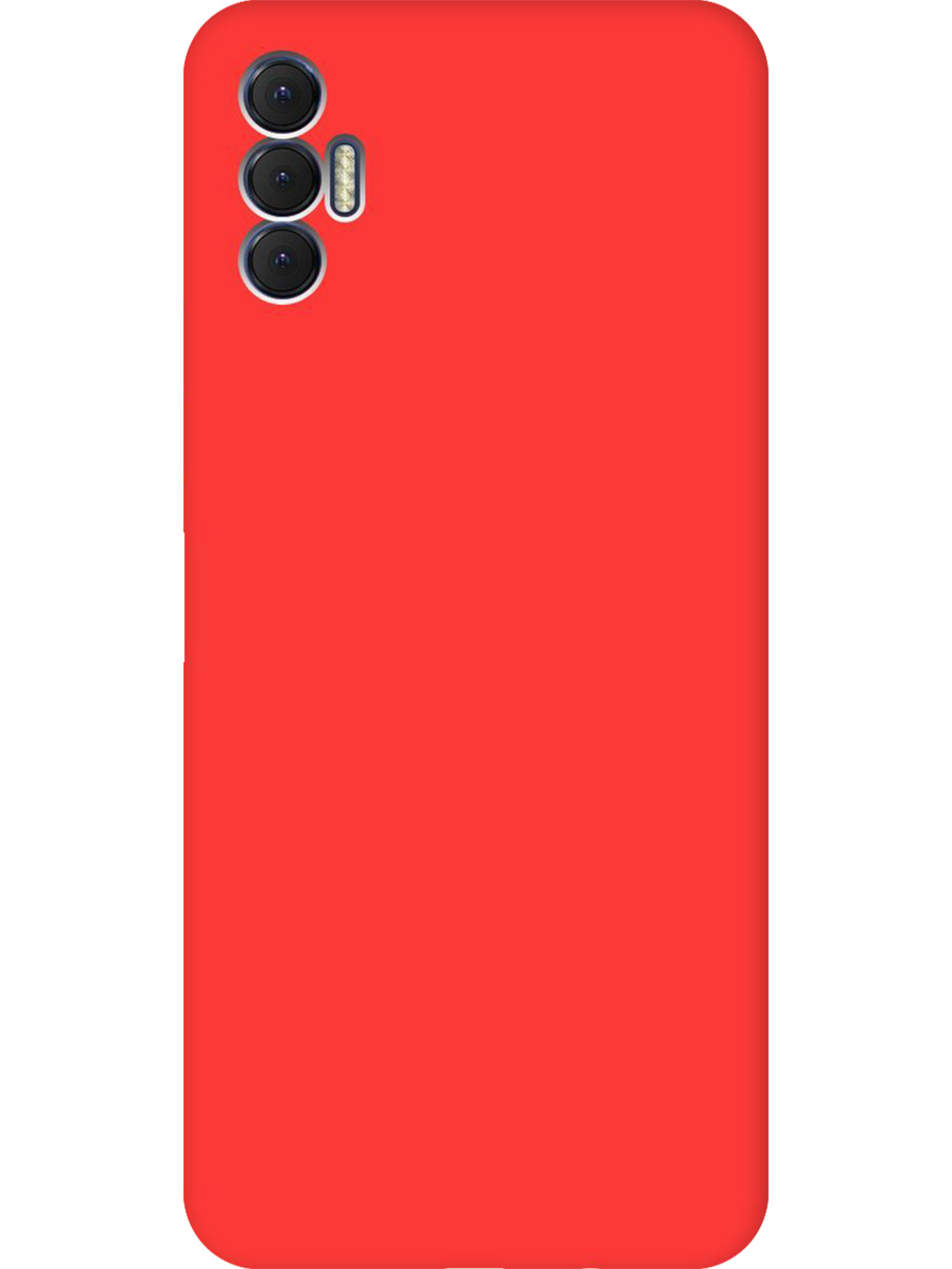 

Силиконовый чехол на Tecno Spark 8P матовый красный, 741736221