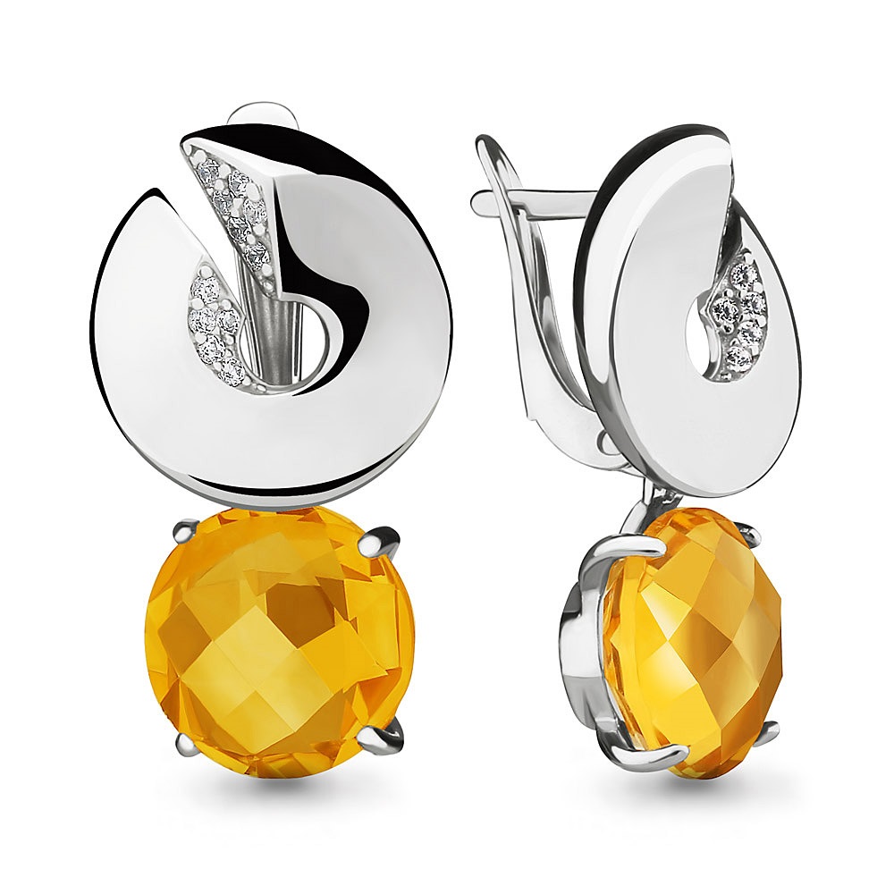 

Серьги из серебра с фианитом Aquamarine 4494306А_925_р, 4494306А_925_р
