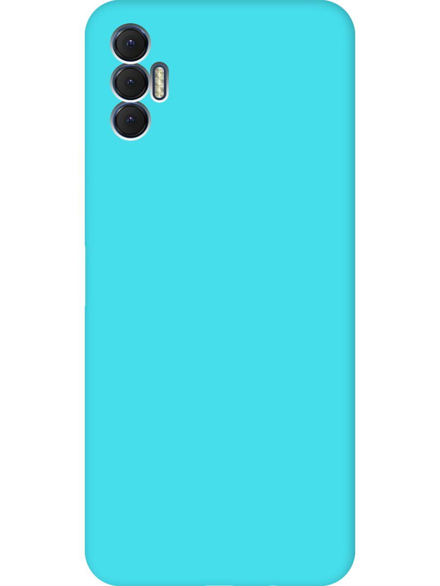 

Силиконовый чехол на Tecno Spark 8P матовый мятный, Голубой, 741736221