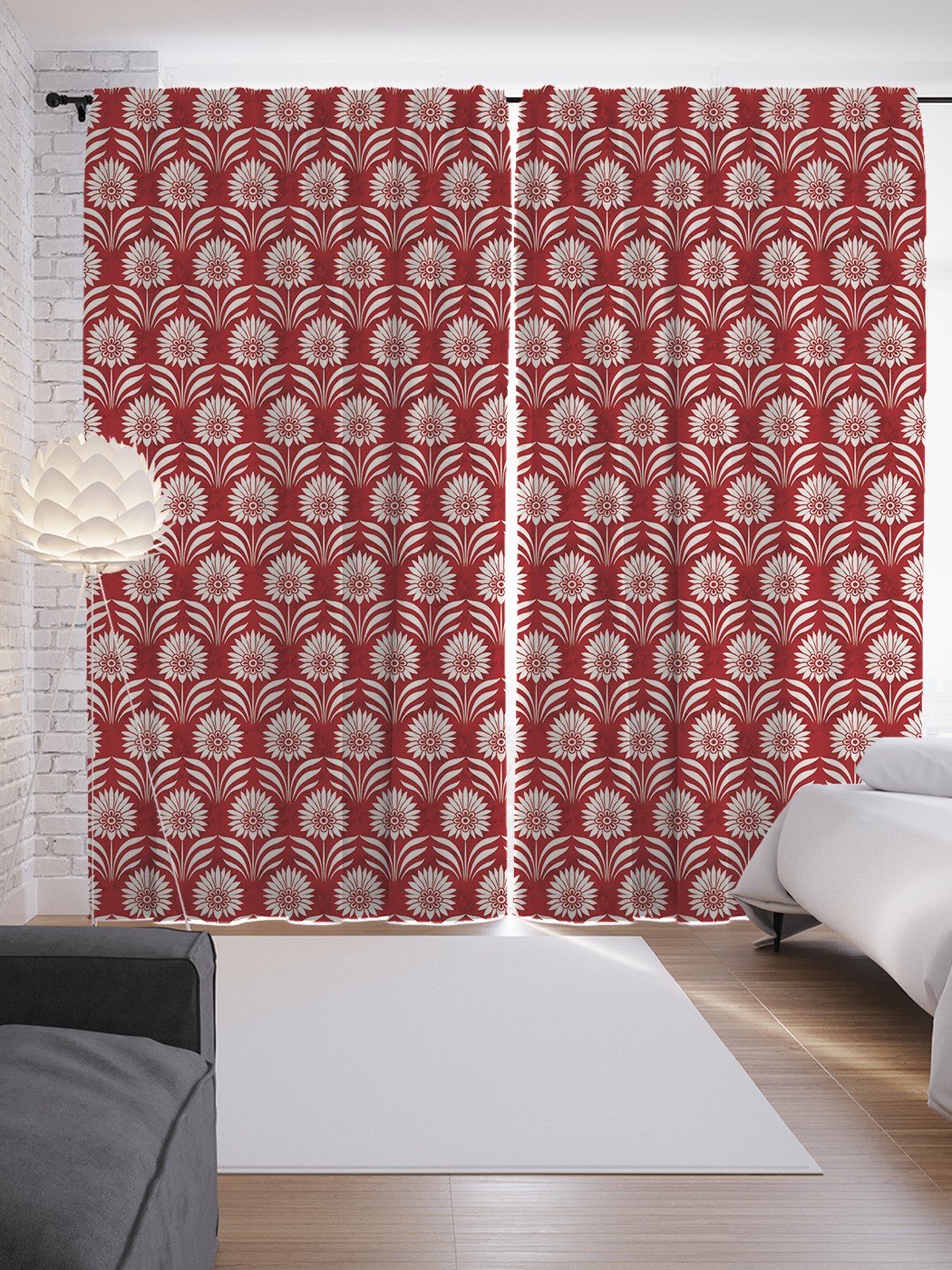 

Шторы JoyArty с фотопечатью "Цветы в народном стиле" из сатена, 290х265 см, Цветы в народном стиле