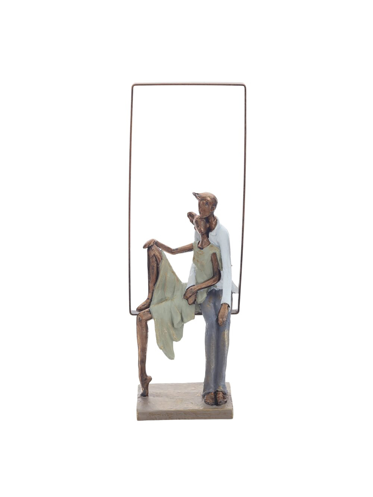 

Фигурка декоративная "Влюбленная пара", 12x9x37 см, 787078, Зеленый;серый;золотистый