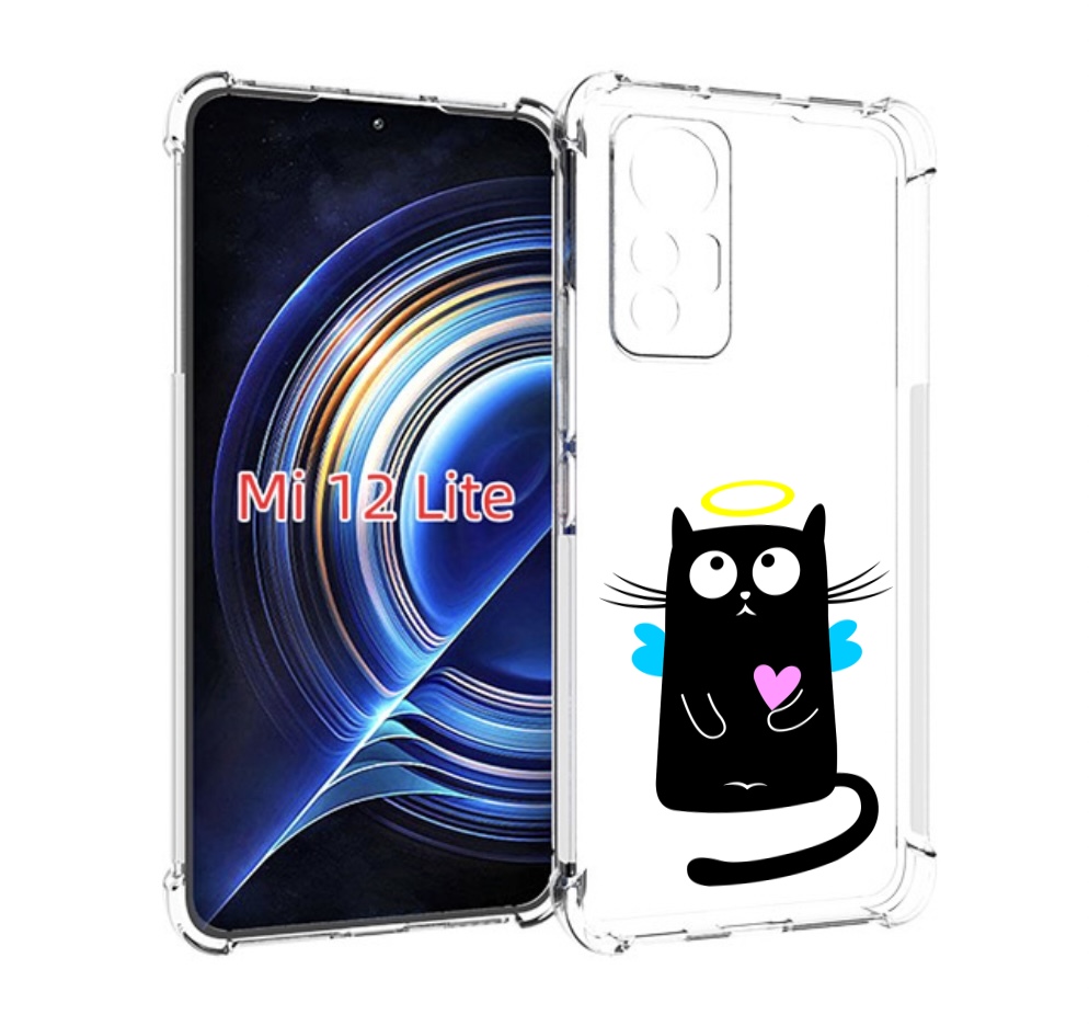 

Чехол MyPads Кот ангелок для Xiaomi 12 Lite, Прозрачный, Tocco