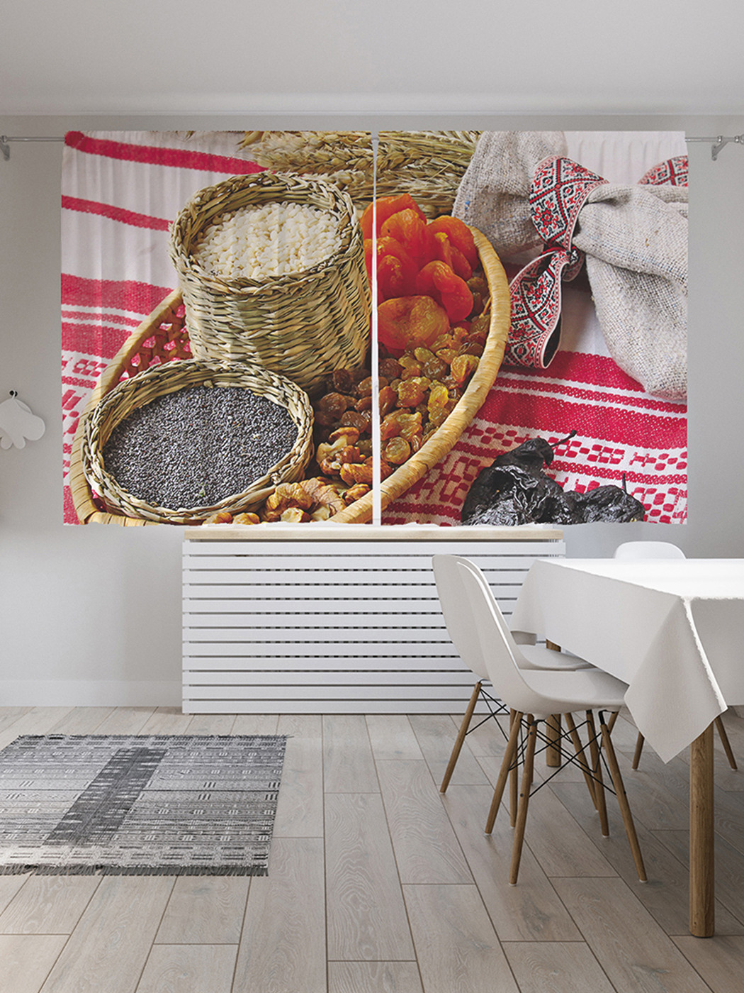 

Шторы с фотопечатью JoyArty "Праздничная кутья" из сатена, 290х180 см