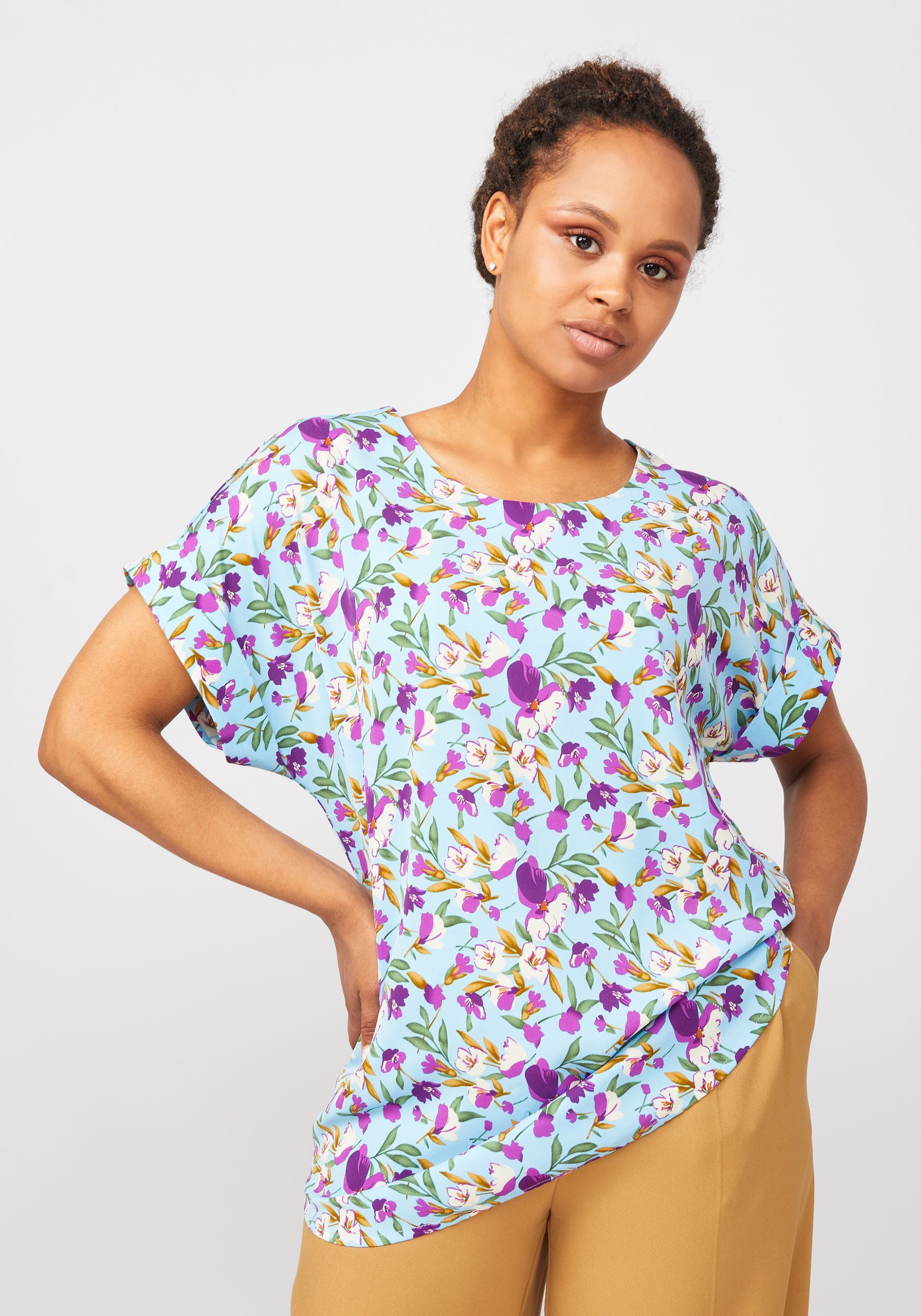 Блуза женская MIO IMPERATRICE 310657 голубая 54 RU