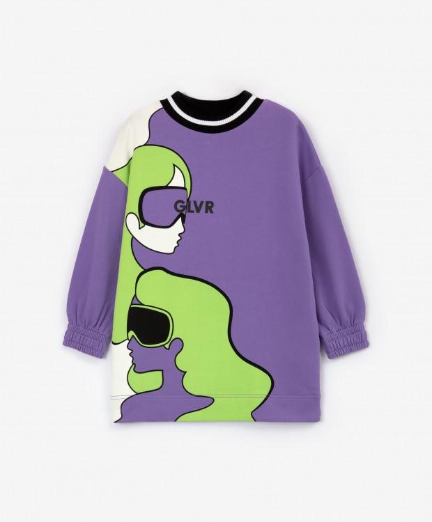 

Платье из футера фиолетовое Gulliver 22303GMC5004, 110, Фиолетовый, 22303GMC5004