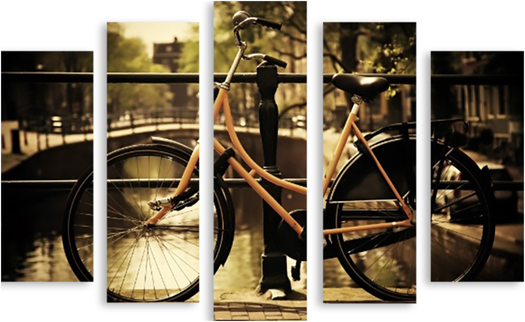 фото Картина модульная на холсте модулка "велосипед" 120x83 см