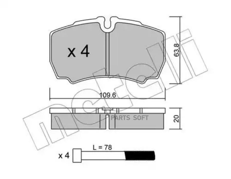 

Тормозные колодки METELLI 22-0604-0